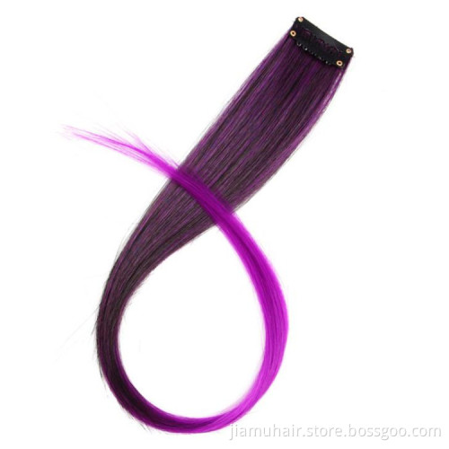 Clip On Hair Extension 57Color Ombre Straight Hair Extension Clip In Hairpieces High Temperature Faber Hair Pieces